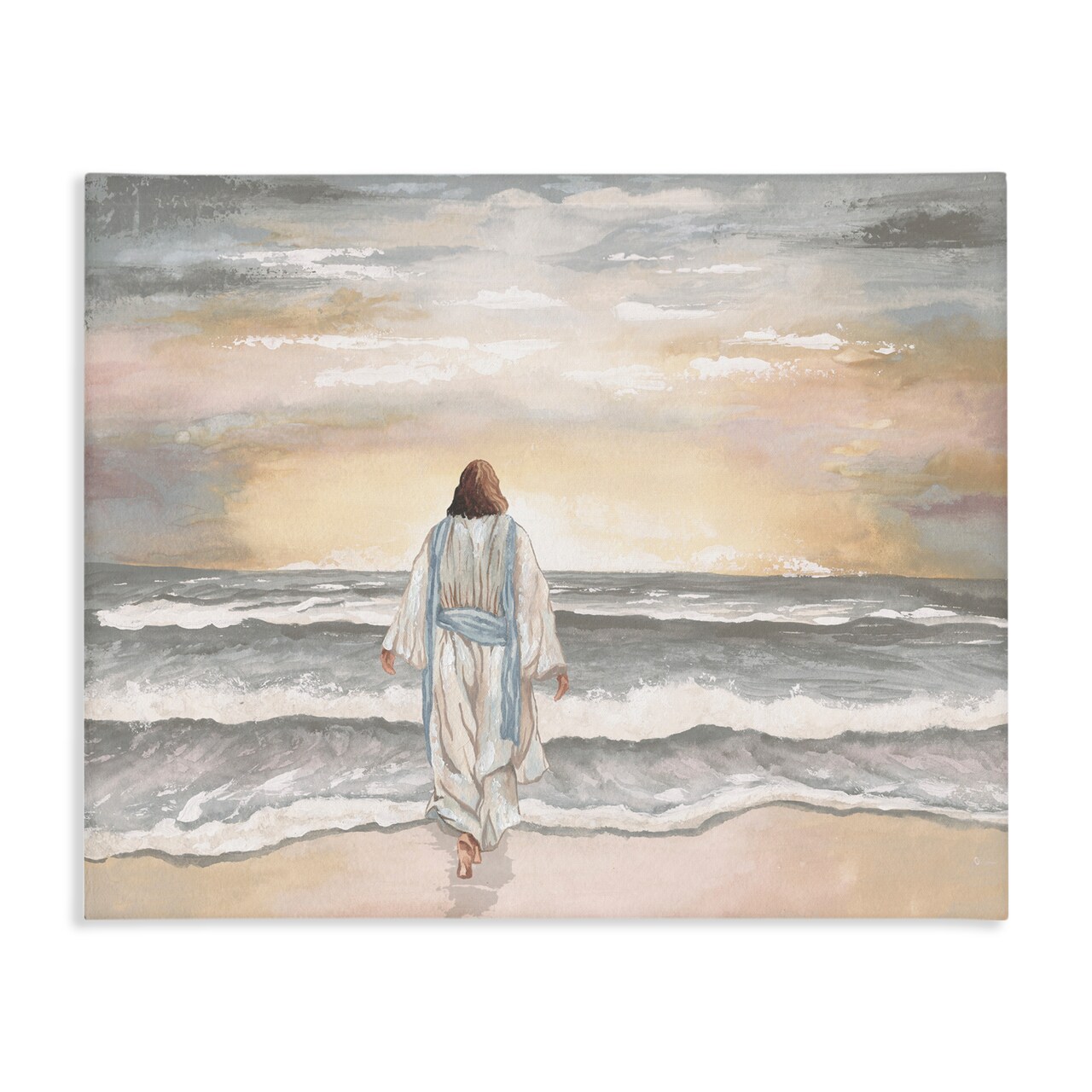 Stupell Industries Jesus Walks The Shore Canvas, design by Elizabeth Medley